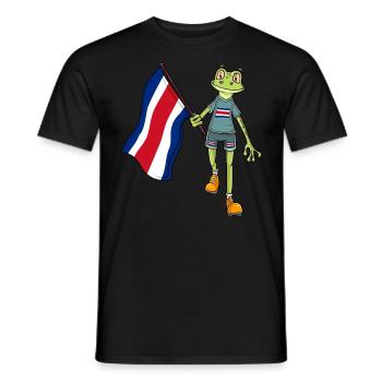 Costa Rica Fan Frog - Men's T-Shirt - black - Front - AI Model Male 178 light (178cm)