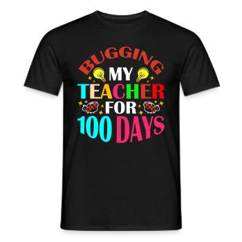 My teacher nerves for 100 days 100th day of school - Men's T-Shirt - black - Front - AI Model Male 178 light (178cm)