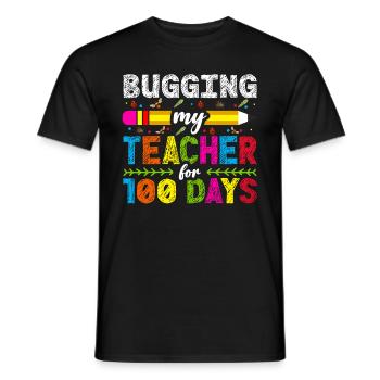 My teacher nerves for 100 days 100th day of school - Men's T-Shirt - black - Front - AI Model Male 178 light (178cm)