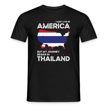 Geboren Thai Thailand Amerikanisch USA - Männer T-Shirt - Schwarz - Vorne - AI Model Male 178 light (178cm)