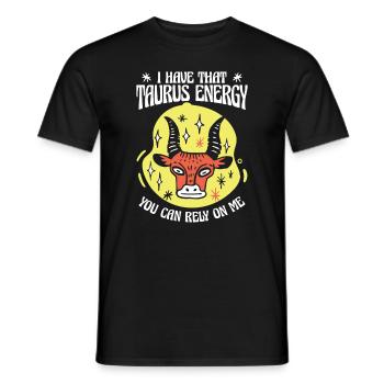 Taurus Energie Konstellation Astrologische Stier - Männer T-Shirt - Schwarz - Vorne - AI Model Male 178 light (178cm)