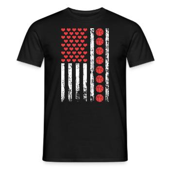 Amerikanischer Sport Basketball Flagge Athletisch - Männer T-Shirt - Schwarz - Vorne - AI Model Male 178 light (178cm)