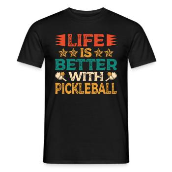 La vie est meilleure avec Pickleball Paddle Sports - T-shirt homme - noir - Devant - AI Model Male 178 light (178cm)