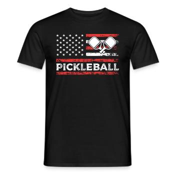 Pickleball American Paddle Sports Flag - T-shirt homme - noir - Devant - AI Model Male 178 light (178cm)