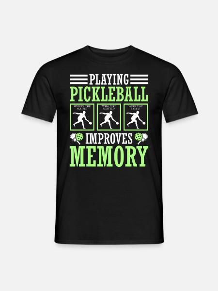 Pickleball play improves memory - Men's T-Shirt - black