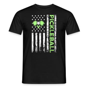 Pickleball American Paddle Sports Flag - T-shirt homme - noir - Devant - AI Model Male 178 light (178cm)