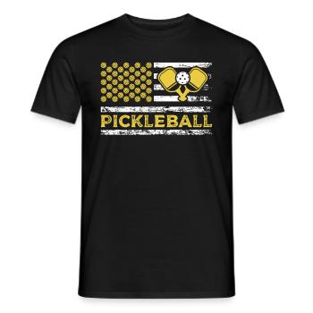 Pickleball American Paddle Sports Flag - T-shirt homme - noir - Devant - AI Model Male 178 light (178cm)