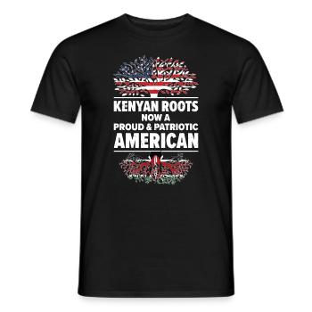 Né Kenyan Kenyan Amérique USA - T-shirt homme - noir - Devant - AI Model Male 178 light (178cm)
