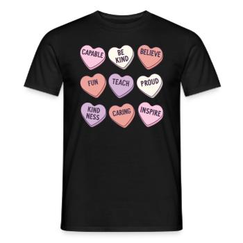 Rétro Professeur Saint-Valentin Dictons positifs - T-shirt homme - noir - Devant - AI Model Male 178 light (178cm)
