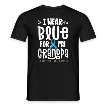 I Wear Blue For My Grandpa Prostate Cancer - Men's T-Shirt - black - Front - AI Model Male 178 light (178cm)