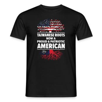 Né à Taïwan, Taïwanais, Américain, États-Unis - T-shirt homme - noir - Devant - AI Model Male 178 light (178cm)
