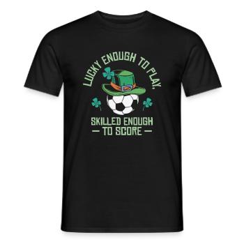 St. Patrick’s Day Football Sport Lucky Shamrock - T-shirt homme - noir - Devant - AI Model Male 178 light (178cm)
