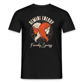 Zwillinge Energie Astrologische Dinosaurier - Männer T-Shirt - Schwarz - Vorne - AI Model Male 178 light (178cm)