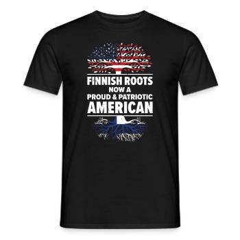 Born Finnish Finland American USA Citizenship - Men's T-Shirt - black - Front - AI Model Male 178 light (178cm)