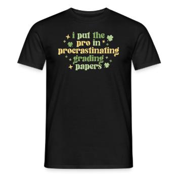 Drôle de professeur St Patricks Day School Pro In - T-shirt homme - noir - Devant - AI Model Male 178 light (178cm)