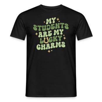 Mes élèves sont mes porte-bonheur Professeur St - T-shirt homme - noir - Devant - AI Model Male 178 light (178cm)