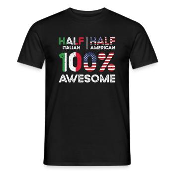 Né en Italie Italie États-Unis - T-shirt homme - noir - Devant - AI Model Male 178 light (178cm)