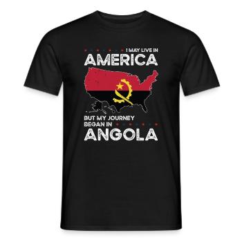 Geboren in Angola Angola Amerikanisch USA - Männer T-Shirt - Schwarz - Vorne - AI Model Male 178 light (178cm)
