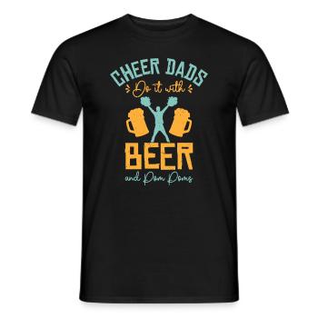 Cheerleader Proud Cheer Dad Cheerleading Beer - Men's T-Shirt - black - Front - AI Model Male 178 light (178cm)
