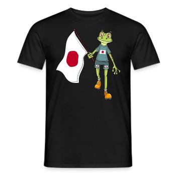 Japan Fan Frog - Men's T-Shirt - black - Front - AI Model Male 178 light (178cm)