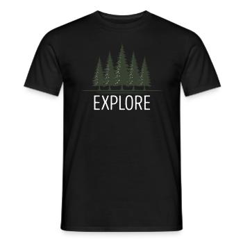 EXPLORE Travel Exploration Adventure - Men's T-Shirt - black - Front - AI Model Male 178 light (178cm)