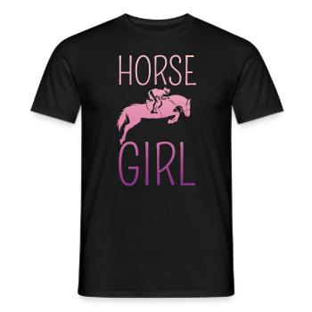 Mädchen Reitet Pferd - Männer T-Shirt - Schwarz - Vorne - AI Model Male 178 light (178cm)