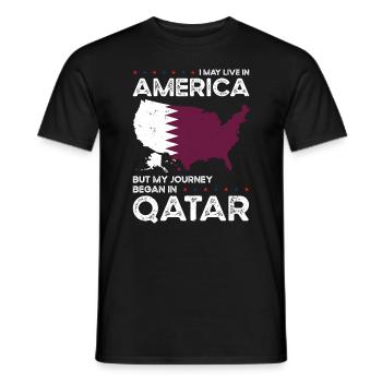 Born Qatari Qatar American USA Citizenship - Men's T-Shirt - black - Front - AI Model Male 178 light (178cm)
