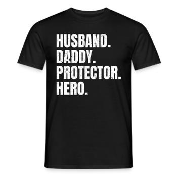 Ehemann Papa Protector Hero - Bester - Männer T-Shirt - Schwarz - Vorne - AI Model Male 178 light (178cm)