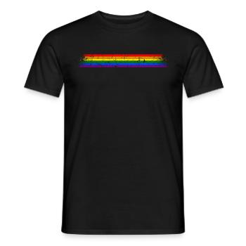 LGBTQ rainbow flag, used look - Men's T-Shirt - black - Front - AI Model Male 178 light (178cm)