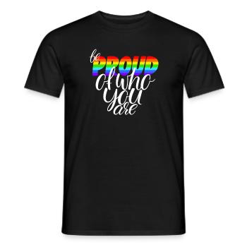 Soyez fier de qui vous êtes LGBTQ - T-shirt homme - noir - Devant - AI Model Male 178 light (178cm)