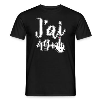 Ich bin 49 Plus 1 Mittelfinger 40. Geburtstag - Männer T-Shirt - Schwarz - Vorne - AI Model Male 178 light (178cm)