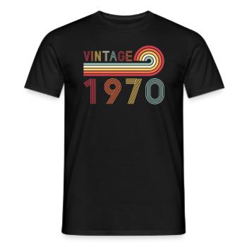 Drôle de millésime né en 1970 anniversaire - T-shirt homme - noir - Devant - AI Model Male 178 light (178cm)