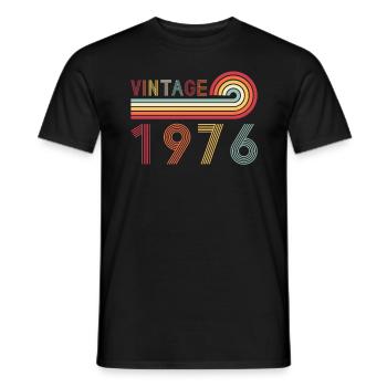 Funny Vintage Born in 1976 Birthday - Men's T-Shirt - black - Front - AI Model Male 178 light (178cm)