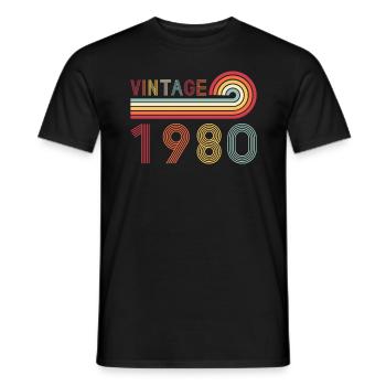 Lustiges Vintage Born in 1980 Geburtstag - Männer T-Shirt - Schwarz - Vorne - AI Model Male 178 light (178cm)