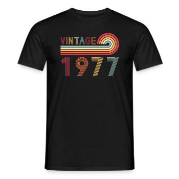 Drôle de millésime né en 1977 anniversaire - T-shirt homme - noir - Devant - AI Model Male 178 light (178cm)