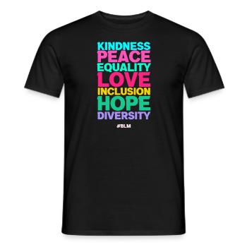 Frieden Liebe Inklusion Gleichheit - Männer T-Shirt - Schwarz - Vorne - AI Model Male 178 light (178cm)
