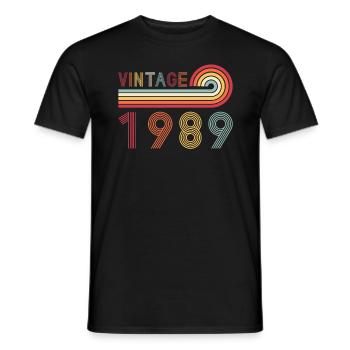 Drôle de millésime né en 1989 anniversaire - T-shirt homme - noir - Devant - AI Model Male 178 light (178cm)
