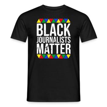Schwarze Journalisten sind wichtig - Männer T-Shirt - Schwarz - Vorne - AI Model Male 178 light (178cm)