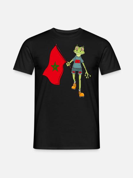 Morocco Fan Frog - Men's T-Shirt - black