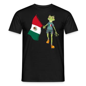 Mexico Fan Frog - Men's T-Shirt - black - Front - AI Model Male 178 light (178cm)