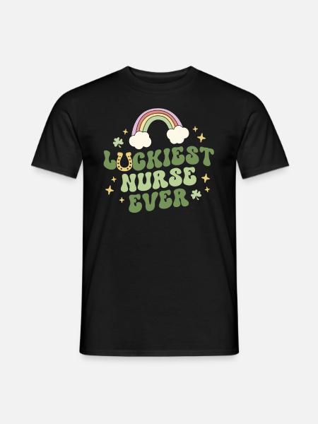 Luckiest Nurse Ever Nicu Er Peds Retro Nurse St - Men's T-Shirt - black