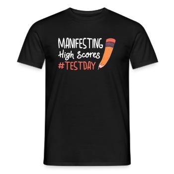 Test Day Manifesting for Students Testing - Men's T-Shirt - black - Front - AI Model Male 178 light (178cm)