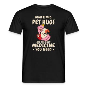 Dog Pet Hug Medicine Dog Lover - T-shirt homme - noir - Devant - AI Model Male 178 light (178cm)