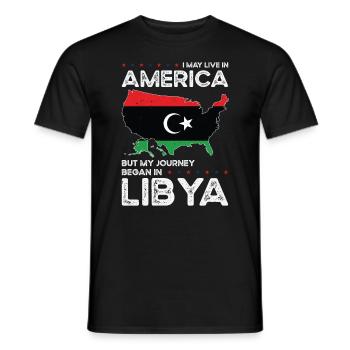 Geboren in Libyen Libyen Amerikaner USA - Männer T-Shirt - Schwarz - Vorne - AI Model Male 178 light (178cm)