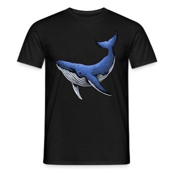 Blue Orca Whale Gift - Men's T-Shirt - black - Front - AI Model Male 178 light (178cm)