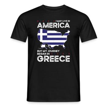 Né en Grèce Grèce Américain - T-shirt homme - noir - Devant - AI Model Male 178 light (178cm)