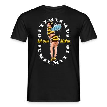 Sumsi mit Po Optimismus - flotte Biene von hinten - Männer T-Shirt - Schwarz - Vorne - AI Model Male 178 light (178cm)