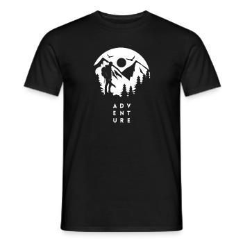 Adventure Mountains Hiking Trails Forest - Men's T-Shirt - black - Front - AI Model Male 178 light (178cm)
