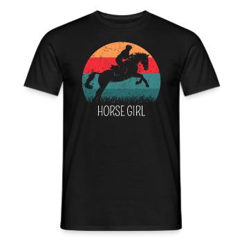 Horse Girl Pferde Reiten - Männer T-Shirt - Schwarz - Vorne - AI Model Male 178 light (178cm)