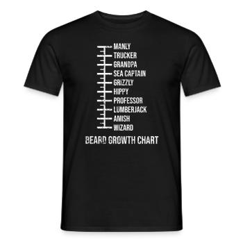 Bartmaßstabelle Länge Lustiges - Männer T-Shirt - Schwarz - Vorne - AI Model Male 178 light (178cm)